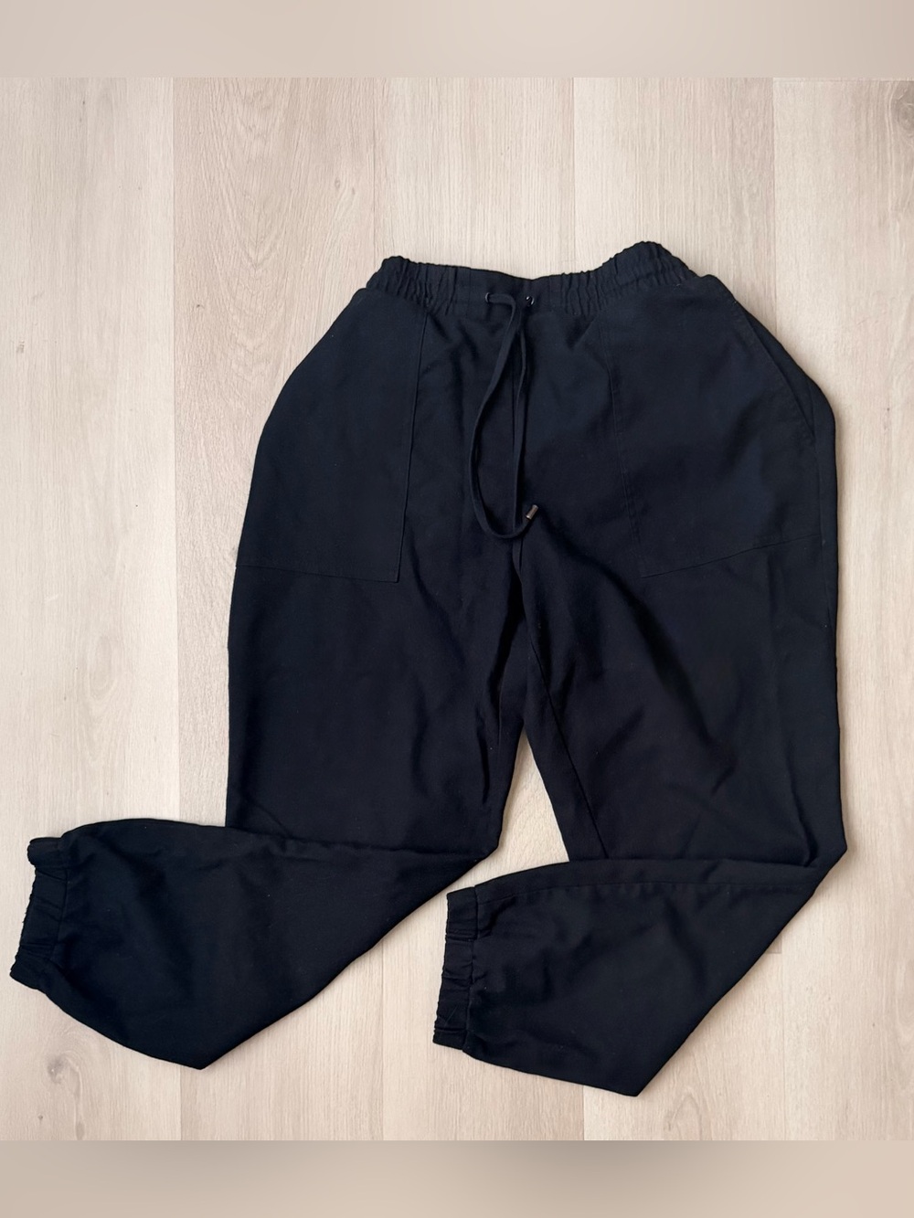 Nine West Black Women's Drawstring Track Pants with Patch Pockets